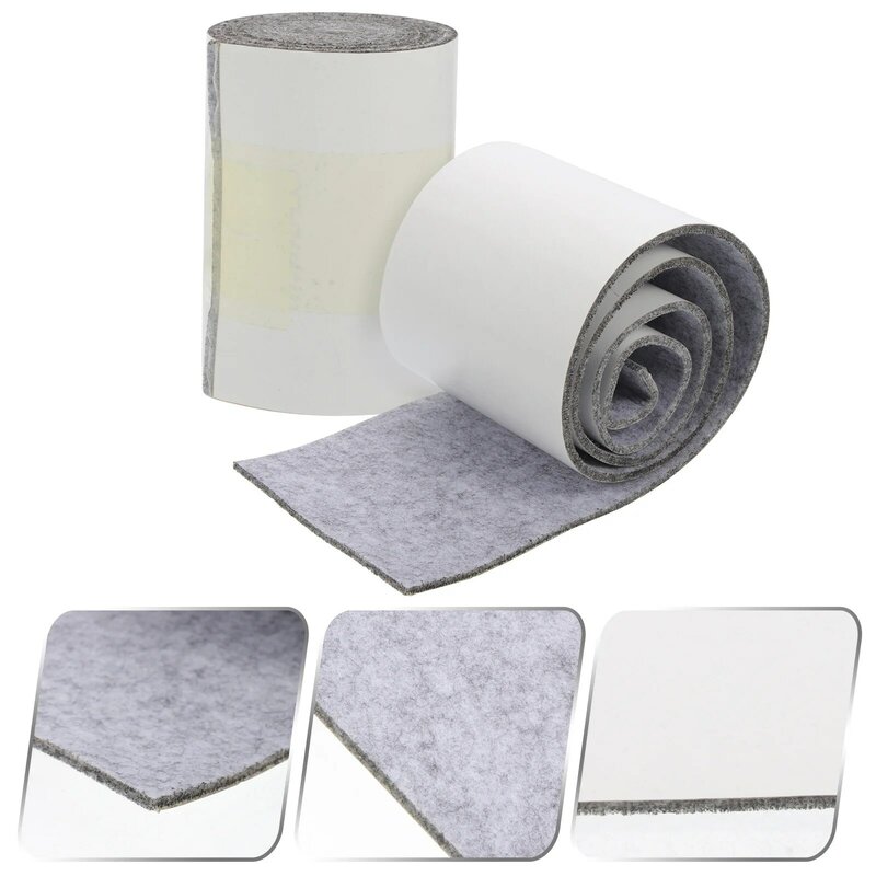 2 Rolls Adhesive Felt Strips Hardwood Floors Furniture Pads Chair Tape with Backing Protectors