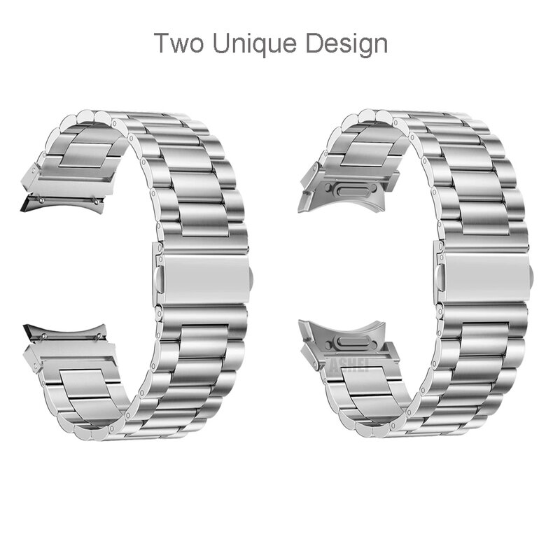 Bracelet en acier inoxydable sans espace pour Samsung Galaxy Watch 6, 4 Classic, 46mm, 47mm, 42mm, Watch4, 5 Pro, 44mm, 40mm Bracelet à extrémité incurvée