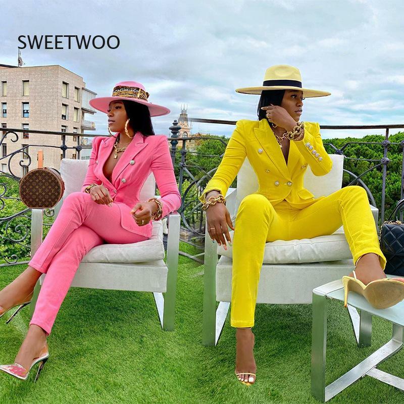 2022 Autumn and Winter New Women's Clothing Casual Suit Jacket Straight Pants Two-Piece Set for Women Fashion Tide Chic Slim Ins
