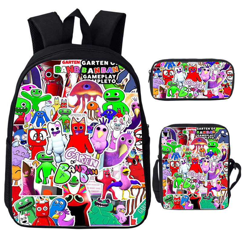 3 szt./zestaw plecak Anime girten z banbanowego tornistra chłopcy wodoodporny plecak nastoletnie torby podróżne z powrotem na prezenty szkolne