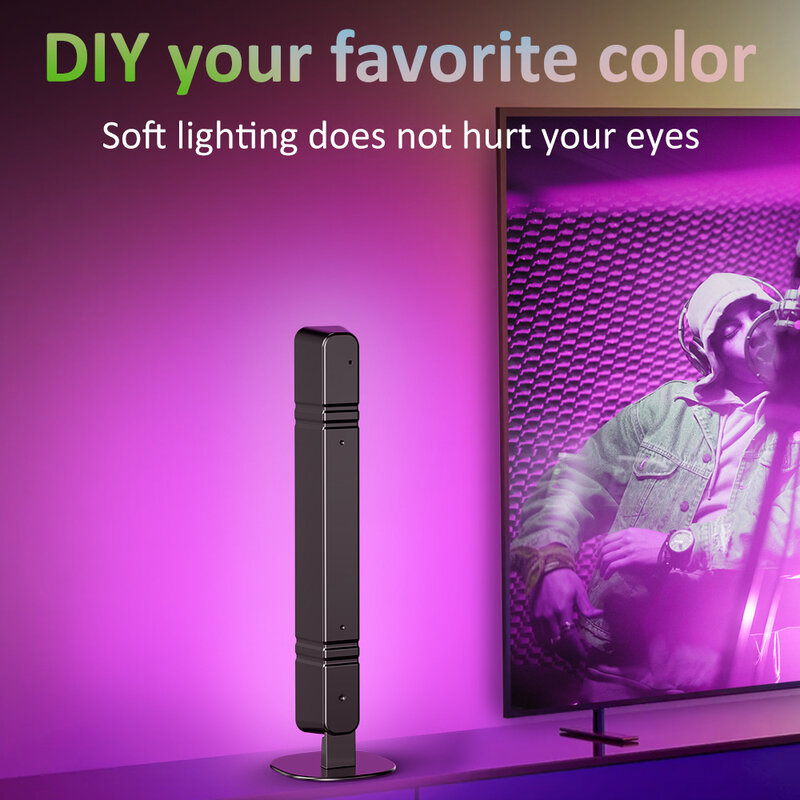 LED 책상 분위기 램프 RGB 픽업 조명, 리모컨 RGB 컬러 리듬 앰비언트 램프, 자동차 게임 컴퓨터 데스크탑 장식 조명
