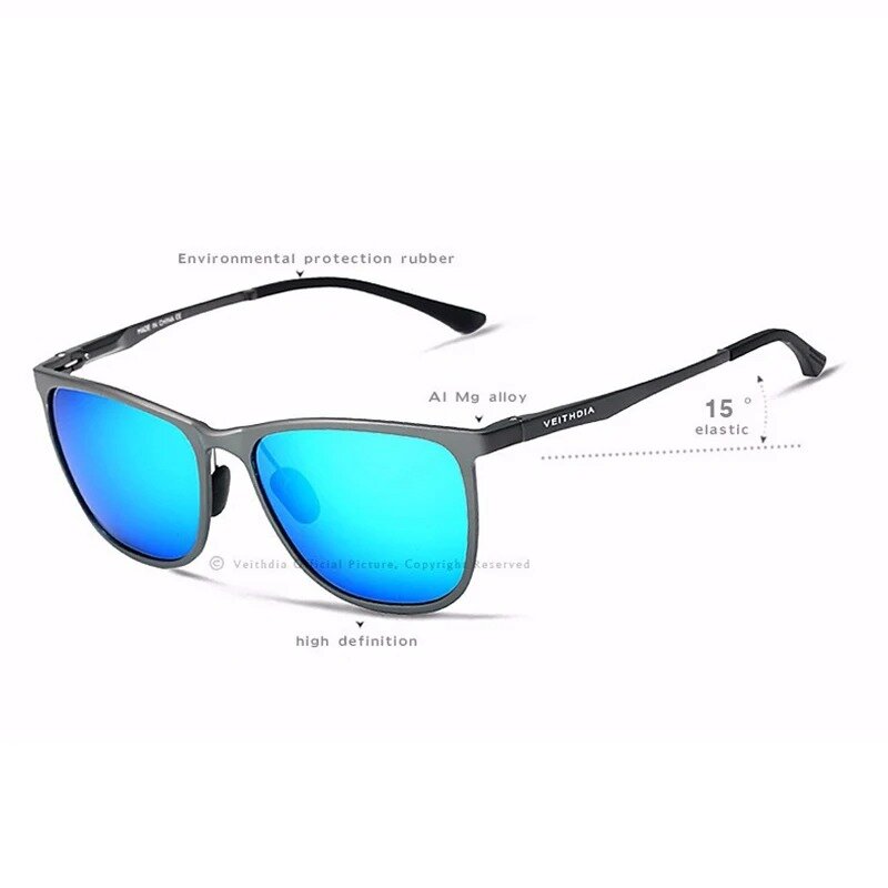 VEITHDIA-gafas de sol Retro de aluminio y magnesio para hombre, lentes polarizadas Vintage, accesorios, V6623