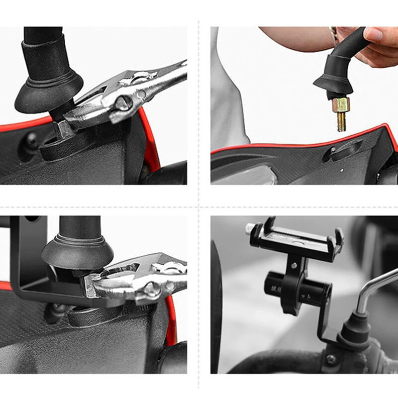 Motorcycle Phone Holder Handlebar Stand Cellphone Stand Rearview Mirror Mount Extender Bracket 9x5x2cm Repair Clamp Parts