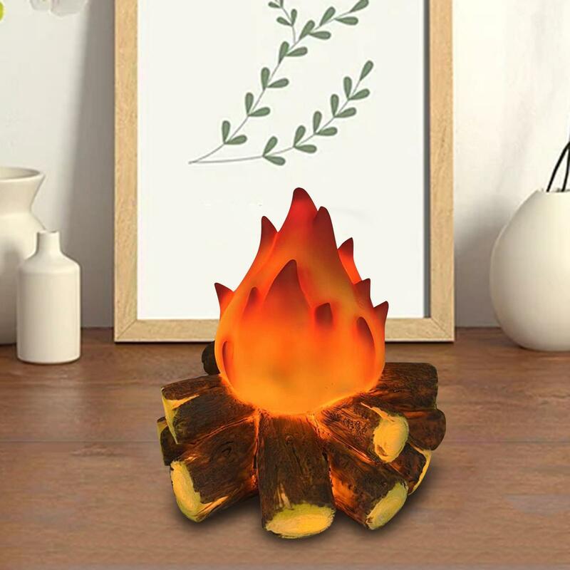 Lumière décorative de festival de flamme de charbon de bois, lanterne décorative de cheminée