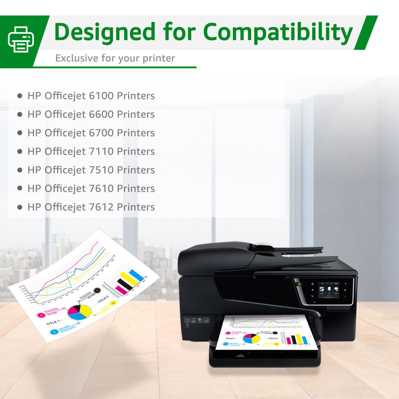 4 932XL 933XL Ink Cartridge compatible with HP OfficeJet 6100 6600 7612 Printer