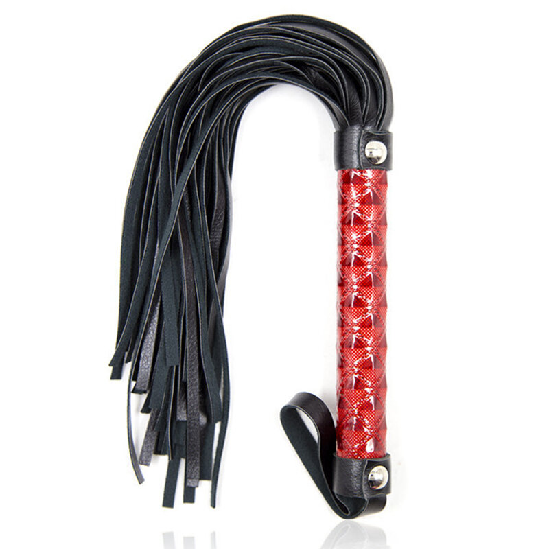39CM PU Leather Short Horse Whips, Horse Training Flogger Horse Whips,Tassels Whip with Wrist strap