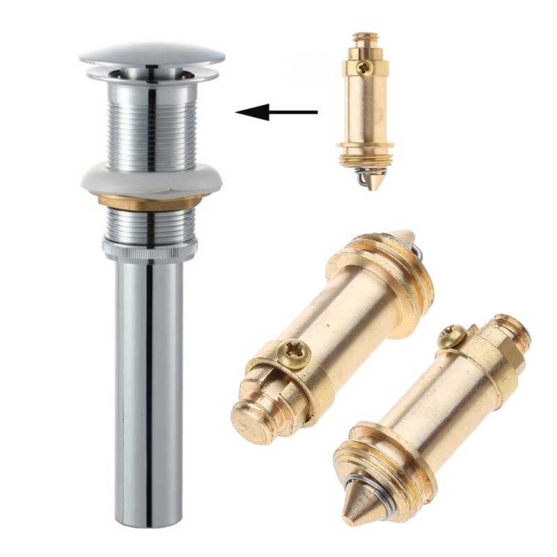 2024 New Sink Drain Stopper Plug Bolts Replacement Push Spring Plug Bounce Valves Bolts for Bathroom Sink Bathtub Basins