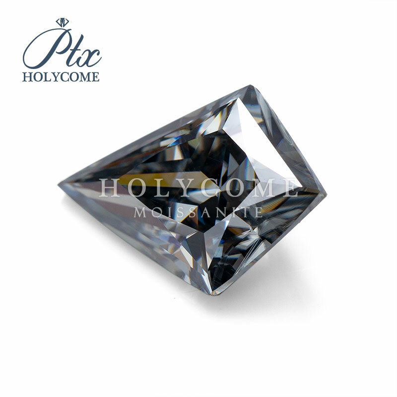 Holycome moissanite 3x5-8x12mm cinza escuro vvs1 gra habilitado moissanite pipa brilhante corte livre shippingloose gesmtones