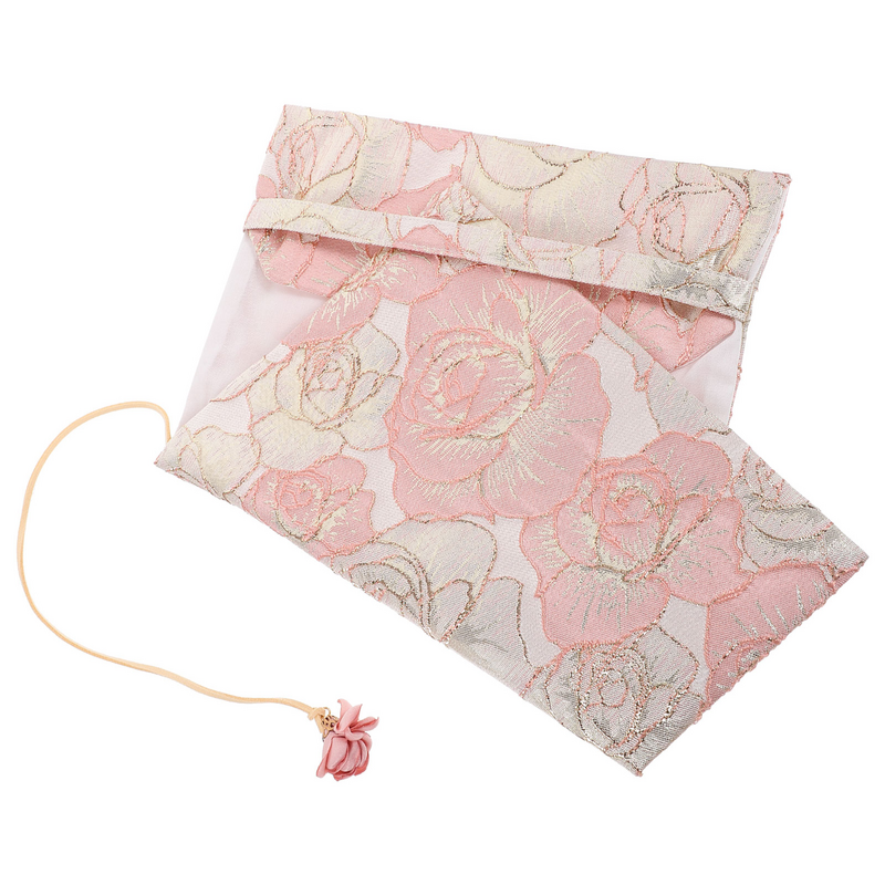Fabric Book Cover Bookshel Sleeves Rose Powder Stylish Decor Cloth Covers Protective