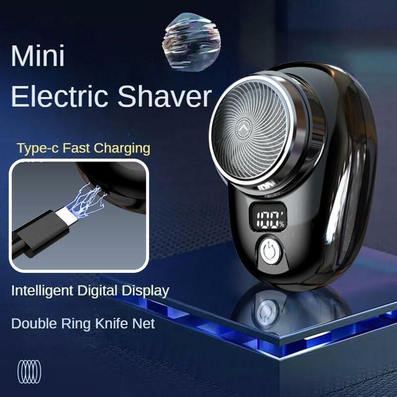 Alat cukur elektrik Mini pria, pencukur elektrik portabel ukuran saku Usb dapat diisi ulang, alat cukur elektrik Travel Mini pria