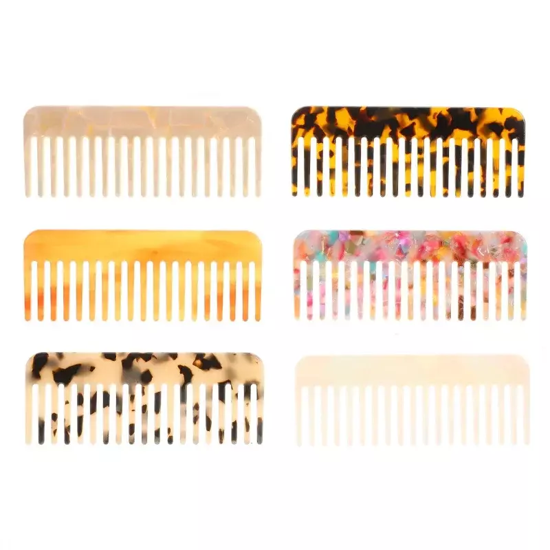 Wide Teeth Acetate Hair Combs Anti-static Massage Hair Brush Hairdressing Colorful Hairdress Salon Styling Traveling Accessories