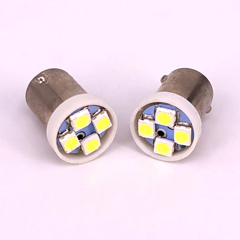 BA9S LED 자동차 전구, 1210 3528 4 SMD 자동 LED 독서등 돔 램프, 예비 조명, DC 12V, T2W, T3W, T4W, 50 개