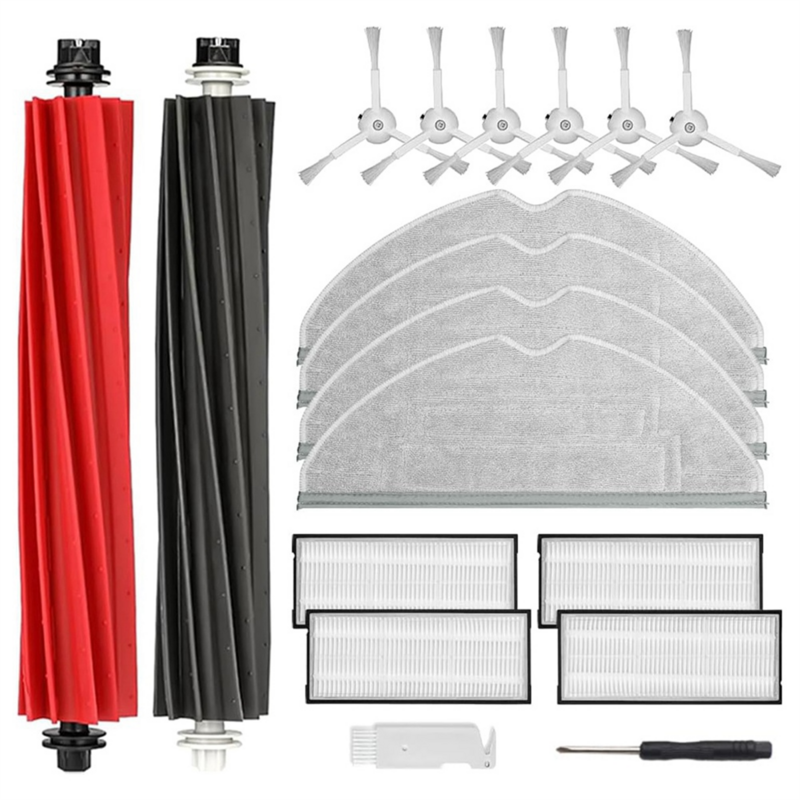Kits de accesorios para Roborock S8 Pro Ultra/ S8/ S8 +, piezas de repuesto con 1 par de cepillos principales, mopa, filtro, cepillo lateral