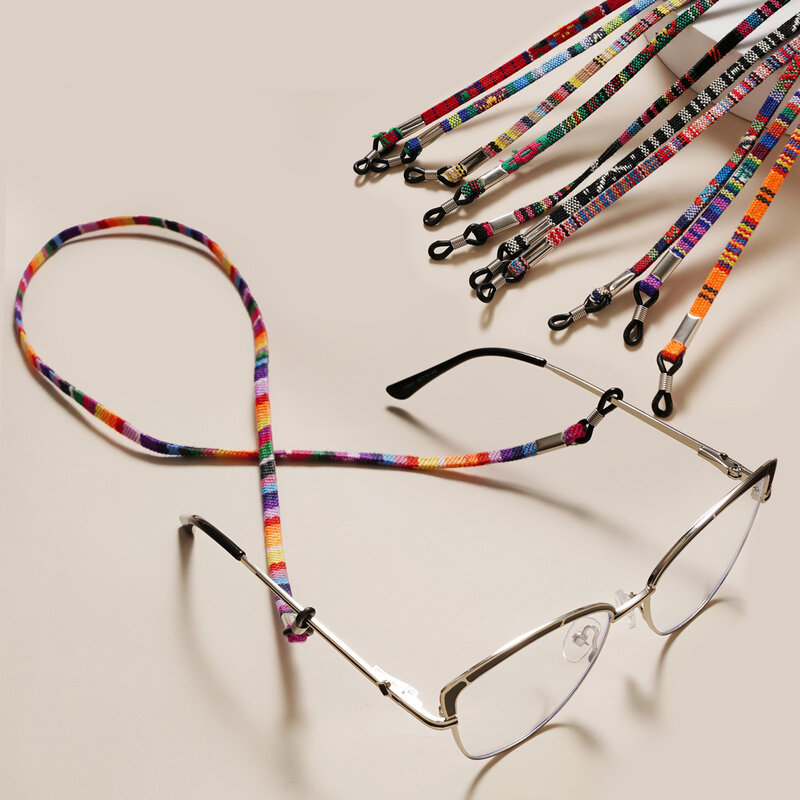 2Pcs Cotton Eyeglass Strap Chain Sunglasses Holder Cord Anti Slip Reading Glasses Chain String Neck Cord Eyewear Glasses String