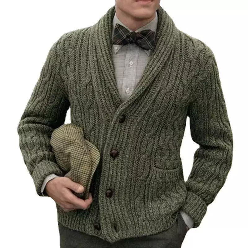 Pakaian pria 2023 kardigan Vintage pria Sweater jaket mantel rajut untuk pria musim gugur musim dingin Sweater mantel kancing atasan
