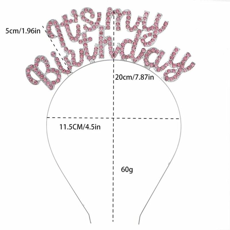 Queen Birthday Gift Letter Birthday Decoration Diamond Crown Birthday Hair Hoop It's My Birthday Headband Female Jewelry