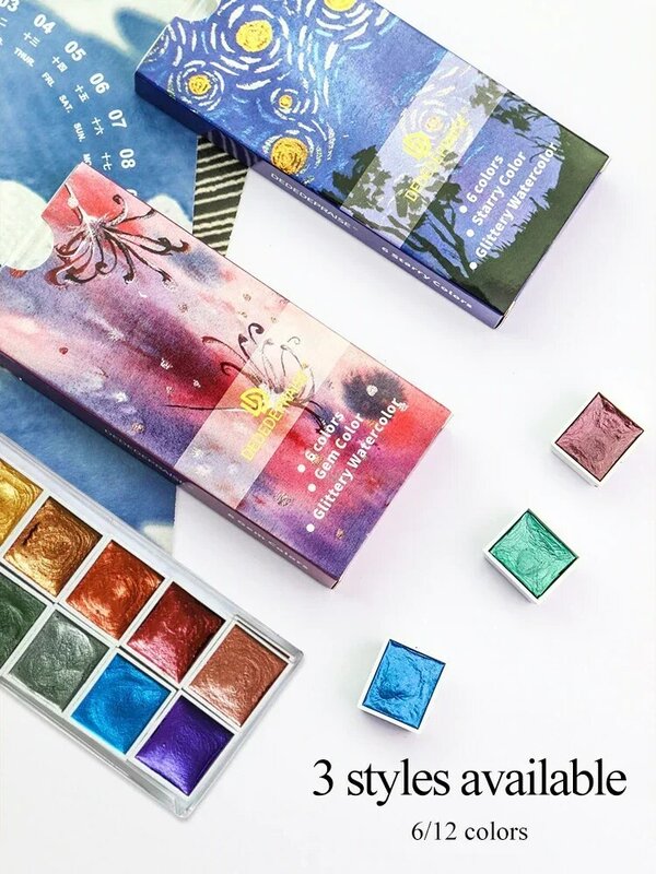 Solid Watercolor Paints Water Colours Set for Art Painting Nail Design 013