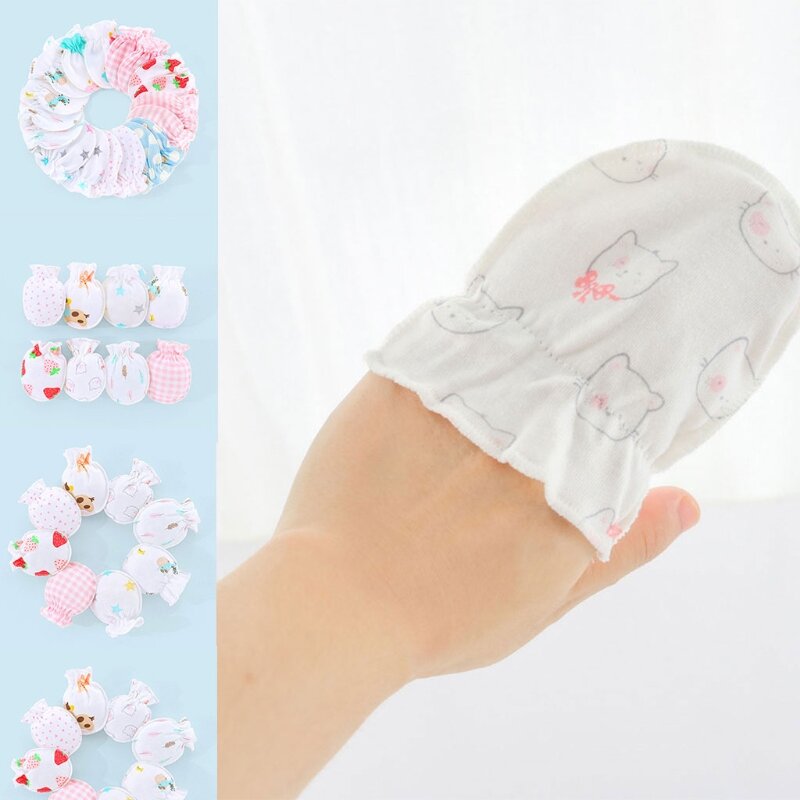 Para bebés 0 a 5 meses, guantes para niños y niñas, guantes algodón para niños pequeños