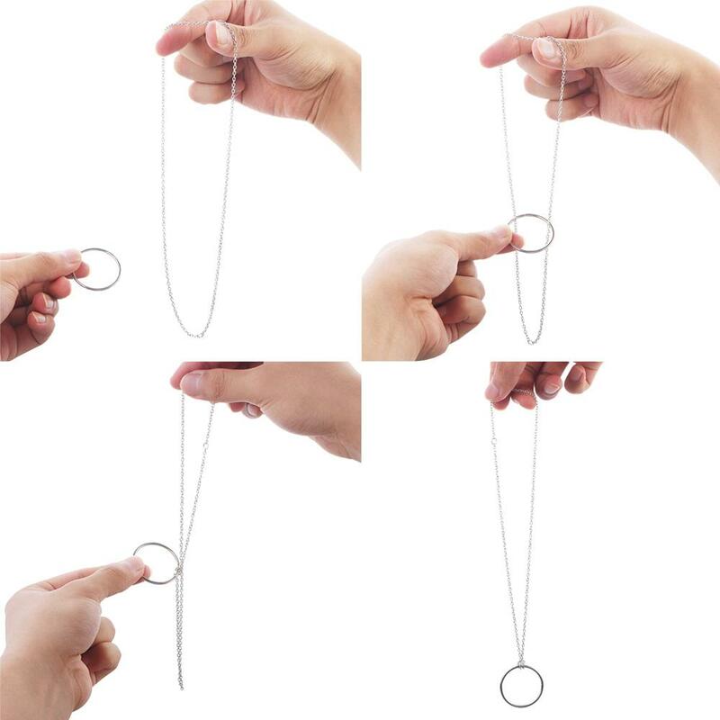 Magic Ring Chain for Children, Metal Knot, Magic Tricks, Performance de Palco, Magic Props, Puzzle Toys for Kids