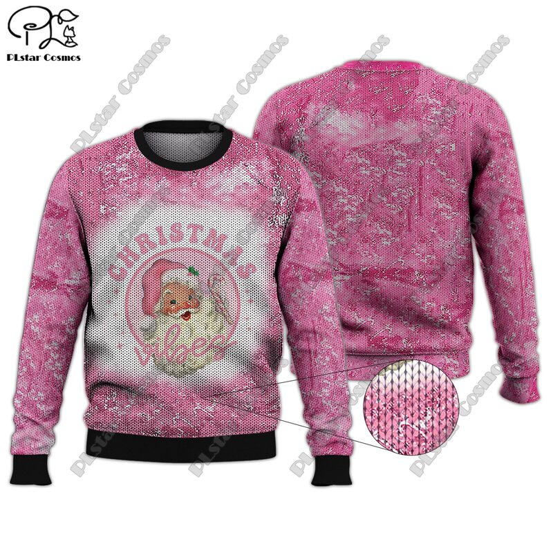 PLstar Cosmos new 3D printed Christmas series pattern ugly sweater street casual winter sweater S-2