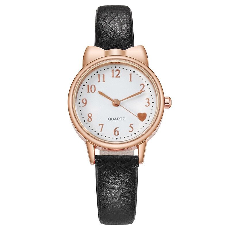 Ensemble de montres à quartz avec bracelet en cuir pour enfants, montre d'amour pour enfants, horloge à cadran numérique, bracelet pour filles, mode 2023