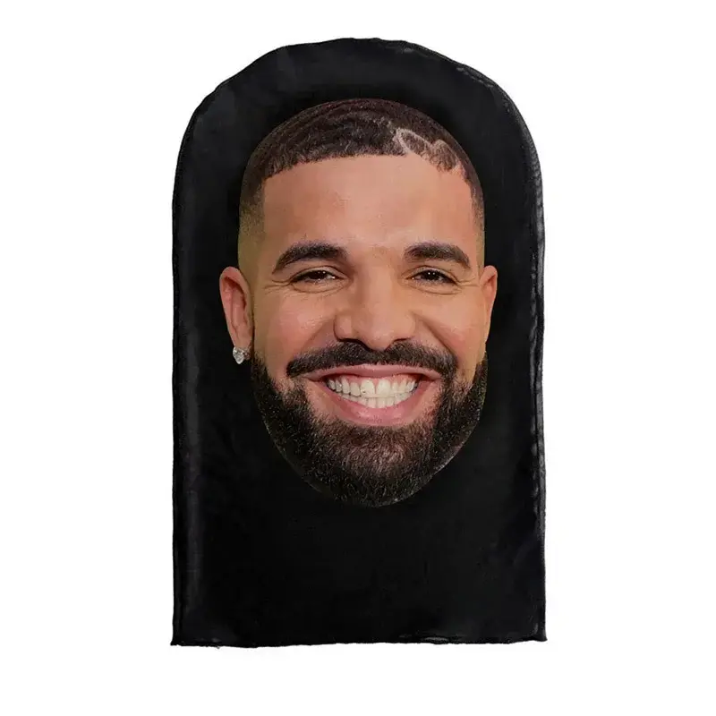 New 3D Printed Kanye Mask Drake Elastic Mesh Full Face Mask for Unisex Cosplay Headwear Party Simulation Balaclava Hat Headgear