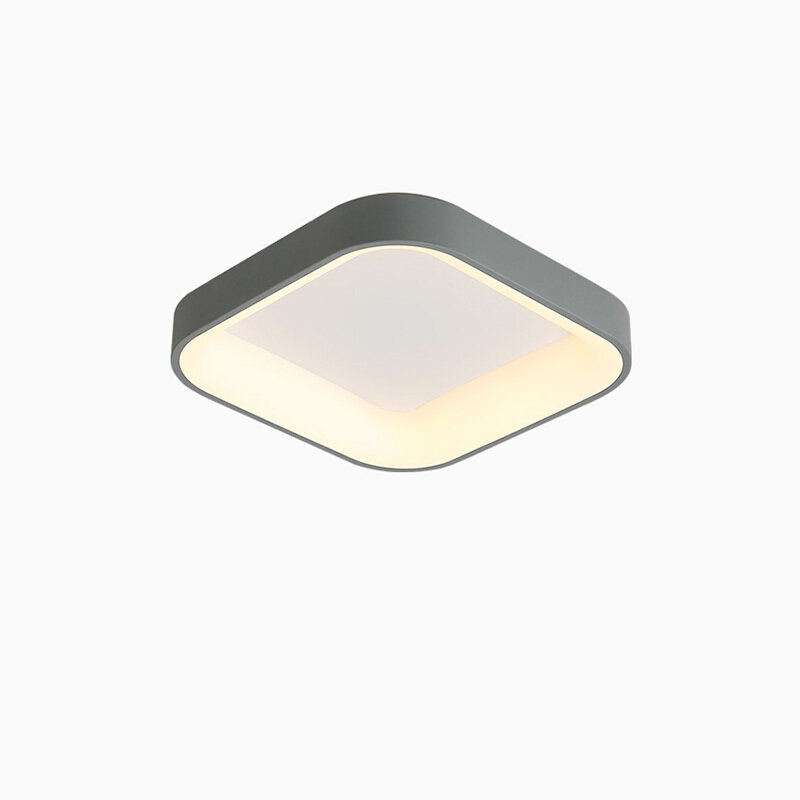 Plafoniera quadrata moderna minimalista a LED soggiorno dimmerabile camera da letto lampade grigie ufficio studio illuminazione lampade Decorative