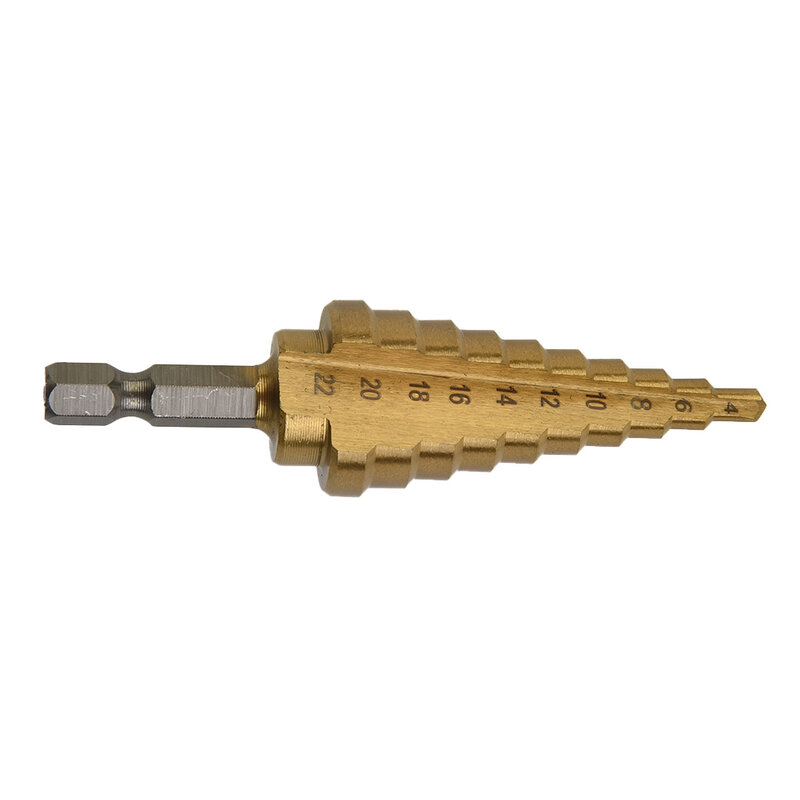 Achieve Perfectly Enlarged Holes in Metal and Wood with the Hex Titanium Coated Step Cone Drill Bit 4 22mm Range