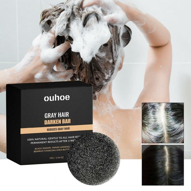 Hair Follicle Protection Shampoo Natural Gray Hair Reverse Bar Non-irritating Soap for Healthy Scalp Circulation Promotes Hair