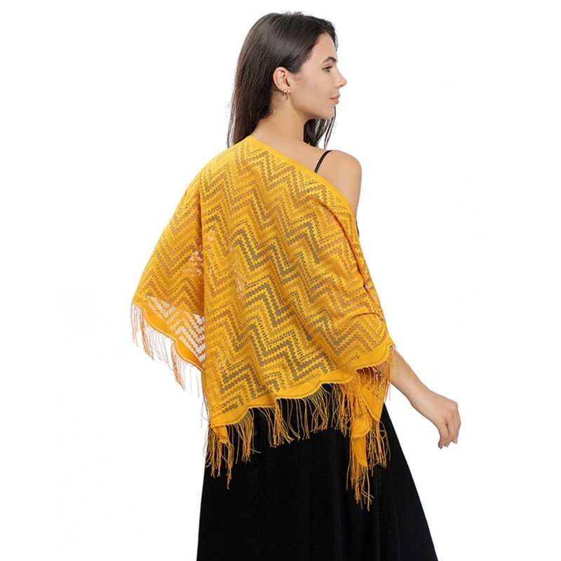 Дышащий женский летний шарф с кисточками, украшение для улицы, большая шаль