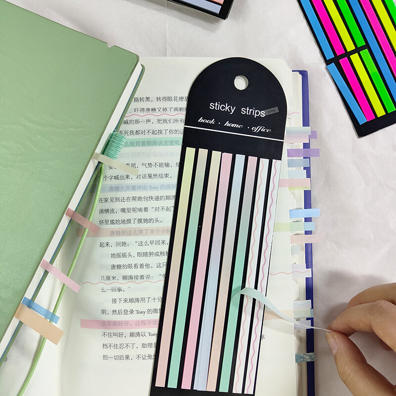 Gentilmente Transparente Sticky Notes, Papelaria auto-adesiva para Livros, Bloco de notas Postou, Tabs Índice Memo Pad, 160 Folhas