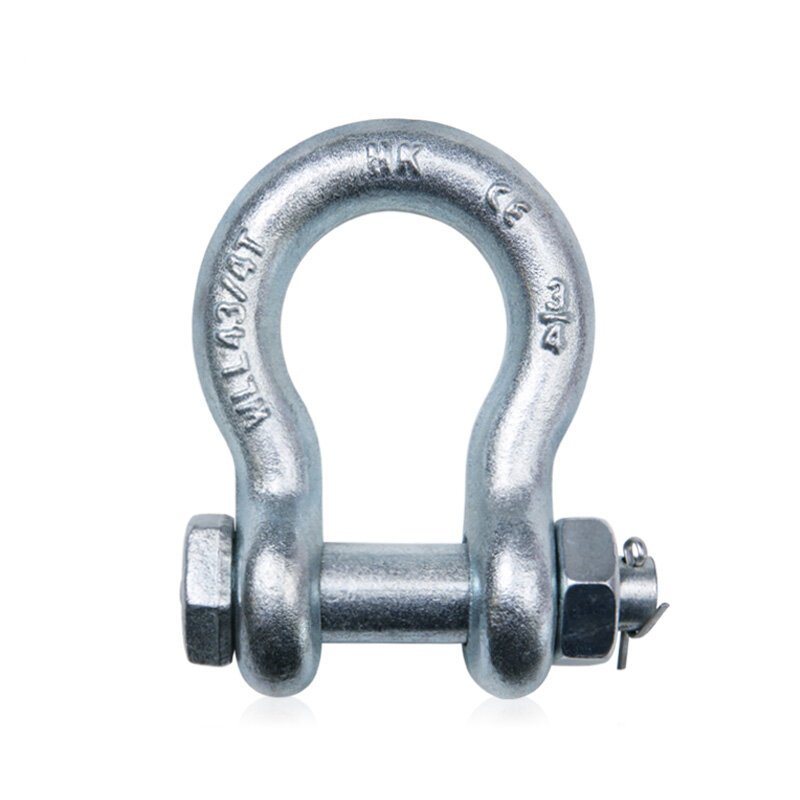 Clip de elevación de grillete en forma de arco, anillo a presión, accesorio de elevación galvanizado, tuerca externa