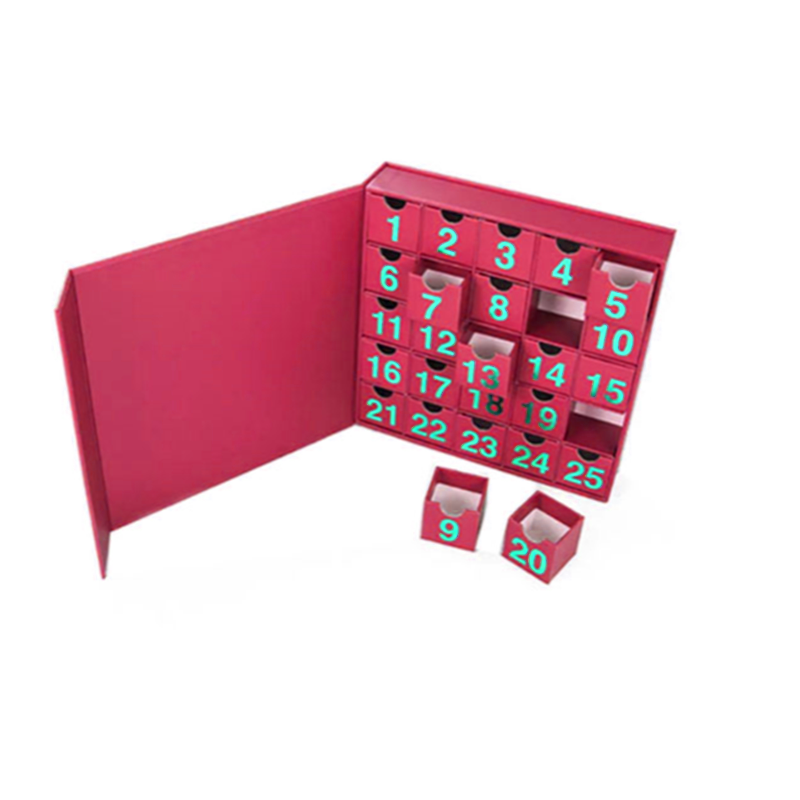 맞춤형 제품 24 일 카운트다운 화장품 포장 상자, 메이크업 뷰티 페이퍼, 강림절 달력 상자