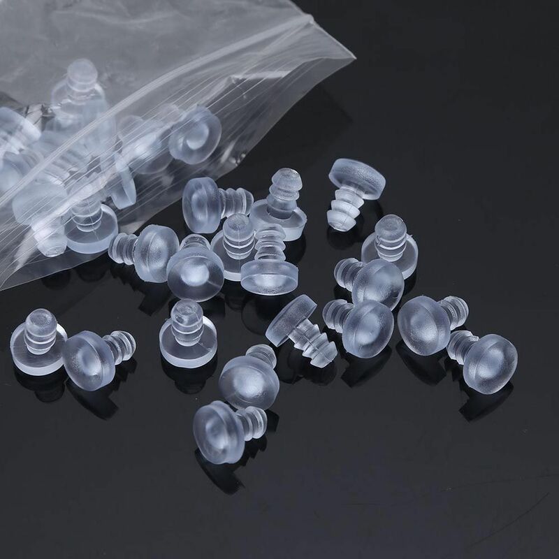 20 Stuks Transparant Rubber Schroeven Gat Pluggen Anti Botsing Embedded Kast Deur Bumpers Anti-Slip Voetpad Bevestigingsmiddelen