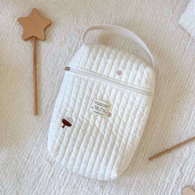 Bolsa de pañales portátil para cochecito de bebé, organizador de pañales acolchado, bolsas de mamá bordadas, accesorios para bebés, cambiador, almacenamiento