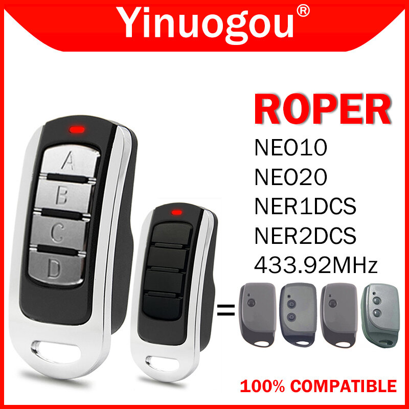 ROPER NEO NER1DCS NEO10 NER2DCS NEO20 Remote Control pintu garasi 433.92MHz kode gulung ROPER Remote Control pembuka duplikator