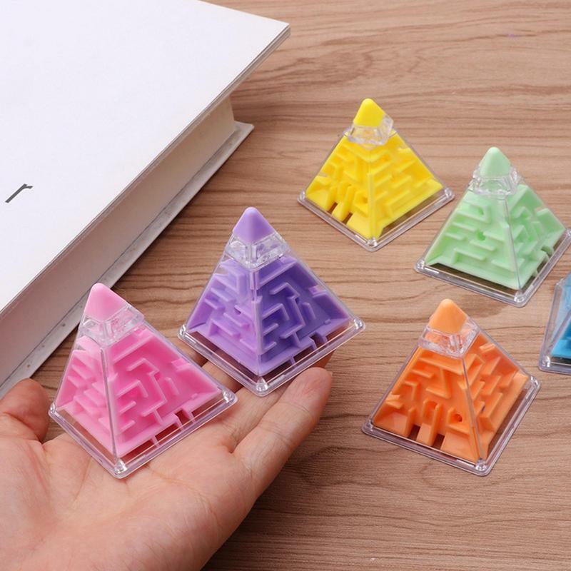 3D Pyramid Maze Gravity Memory Magic Cubes Puzzles Toy Portable Educational Brain Teaser Game For Children Birthday Gifts