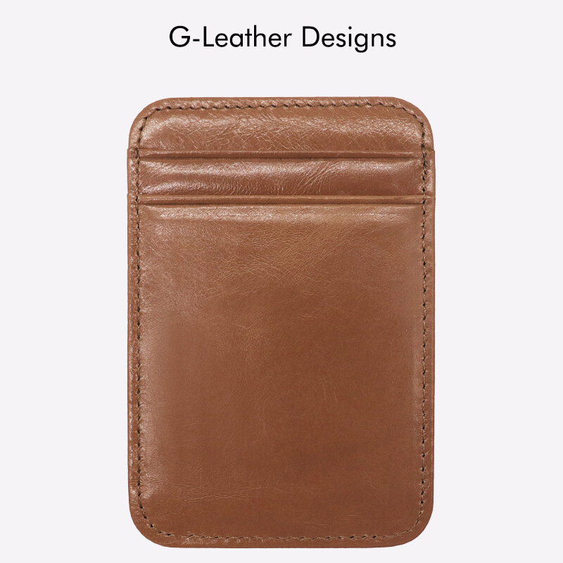 Vintage Vertical Style Genuine Leather Card Holders Case Waxy Leather Credit ID Card Wallet With 4 Card Slots And 1 Change Slots