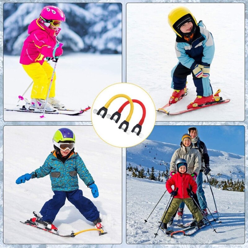 Ajuda à formação de esqui portátil conector de ponta de esqui ferramenta de treinamento de esqui de neve fácil para crianças