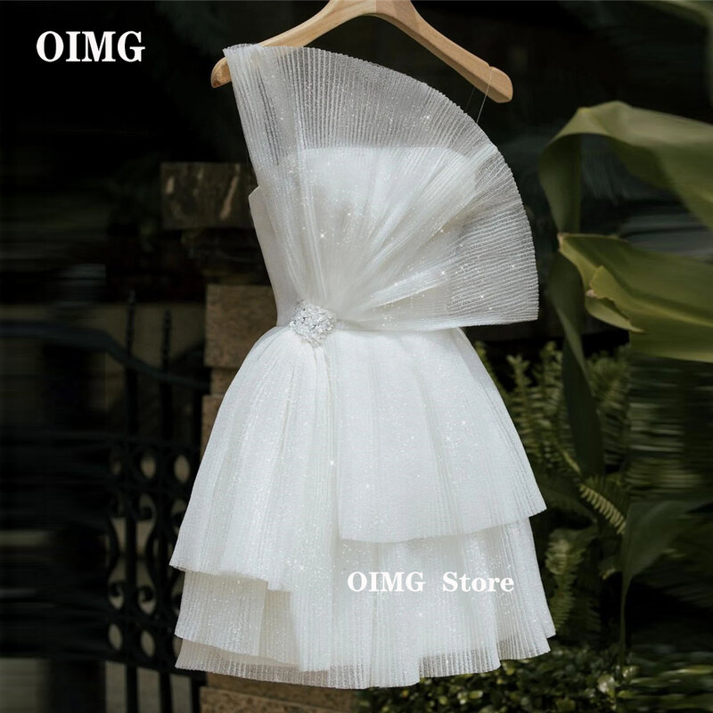 OIMG-Robe de mariée brillante moderne, robes de soirée de mariage courtes, robe de Rhformelle, mode princesse
