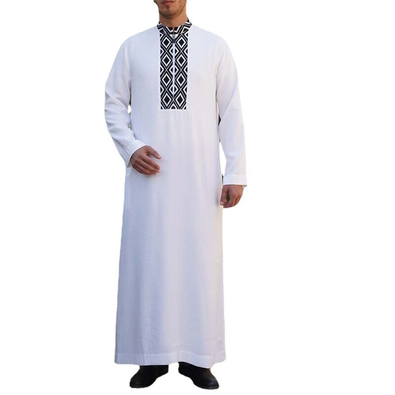 Новинка 2022, мужская одежда с длинным рукавом в арабском и среднем восточном стиле, простой однотонный дизайн, Мужская мусульманская абайя Тауб, мусульманская одежда