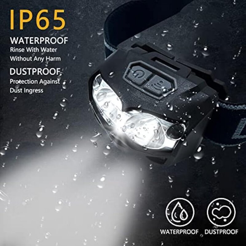 500 Lumen USB-C Rechargeable Headlamp LED Headlamps Waterproof Flashlight Headlight Camping Running Cycling Fishing Head Lantern