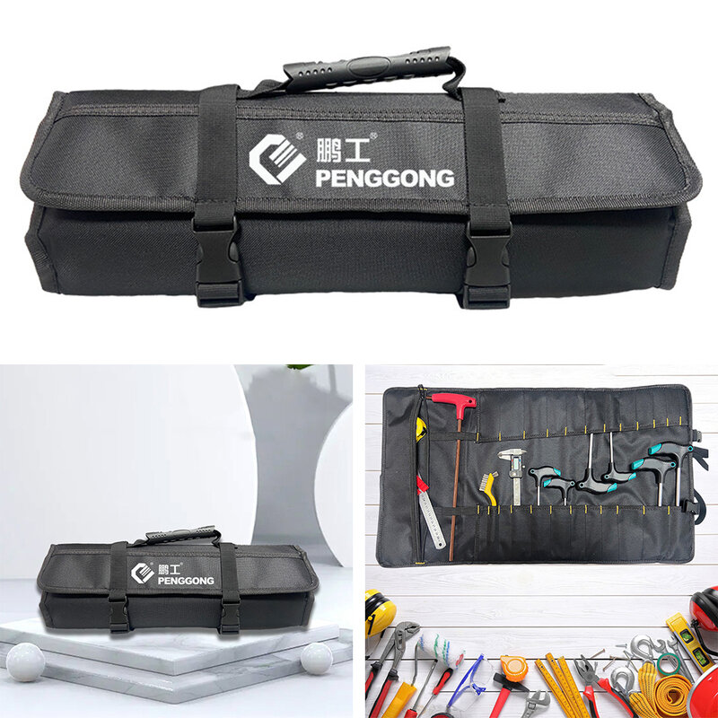 حقيبة تخزين أدوات قابلة للف ، مفتاح ربط متعدد الجيوب ، منظم ، مجموعة متعددة الأدوات للسفر في الهواء الطلق ، أداة إصلاح للعمل