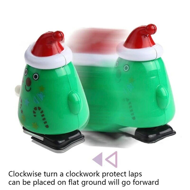 Juguete navideño cuerda 7cm/3 pulgadas, Mini juguete relojería con engranaje resorte, juguete baile interactivo y