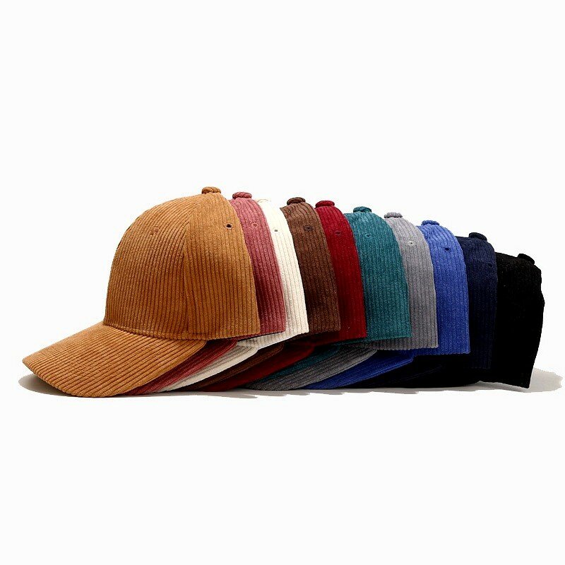 Wiosenna jesienna sztruksowa czapka z daszkiem Unisex w stylu Vintage, pyłoszczelna czapka bejsbolówka, damska, regulowana Hip-hopowa czapka rekreacyjna