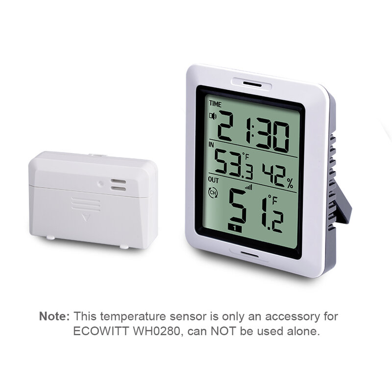 Ecowitt WH53 Sensor termometer luar ruangan, Sensor suhu tahan hujan, berfungsi dengan WH0280 WH0281 WH0300 wh0310-240 MHz Sensor saja