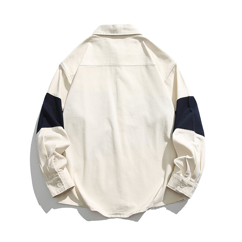Fashion Lapel Button Spliced Pockets Casual Asymmetrical Shirts Men's Clothing 2024 Spring New Loose Tops Punk Shirt