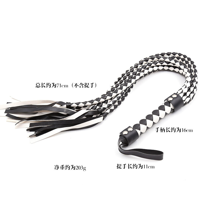 71CM High-Quality PU Leather Dreadlock Horse Whip With Handle Flogger Equestrian Whips Teaching Training Riding Whips