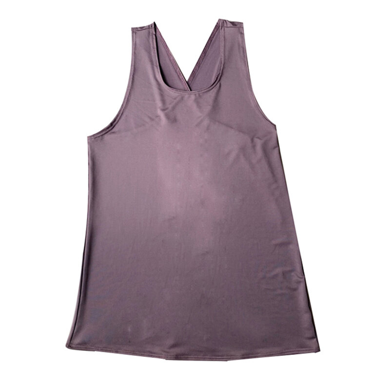 Tank TOP Olahraga Lari Wanita Kaus Yoga Tanpa Lengan Punggung Silang Kaus Yoga Binaraga Musim Panas Olahraga Kebugaran Kaus Cepat Kering