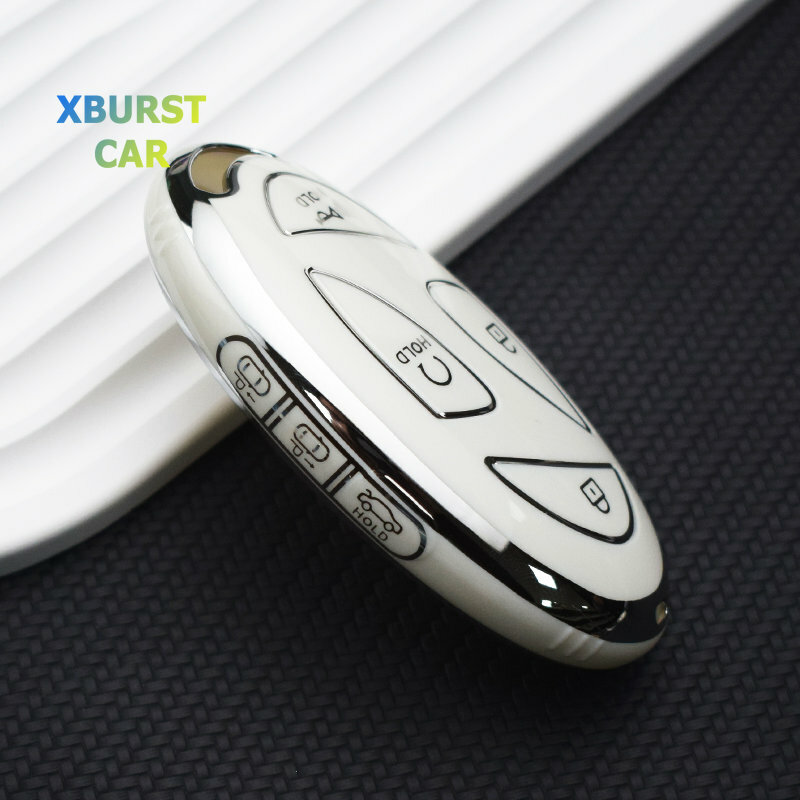 5/7Bottons Silver Edge Smart Key Shell Fob untuk Hyundai Kona Ev Grandeur GN7 2023 TPU Key Case Cover Holder Accessories